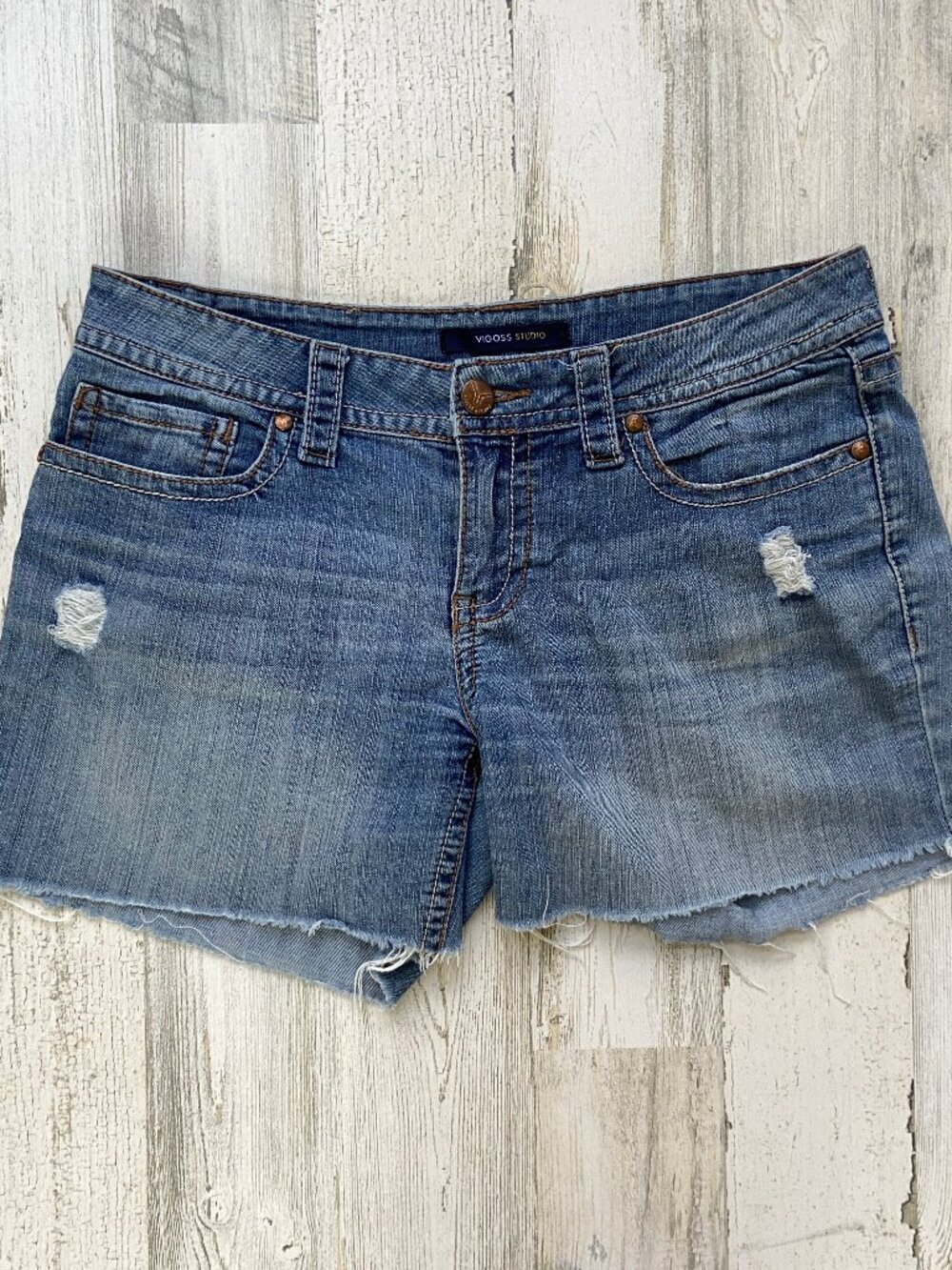 VIGOSS Women's Waist Size 30 Stretch Denim Shorts Cutoff Edge